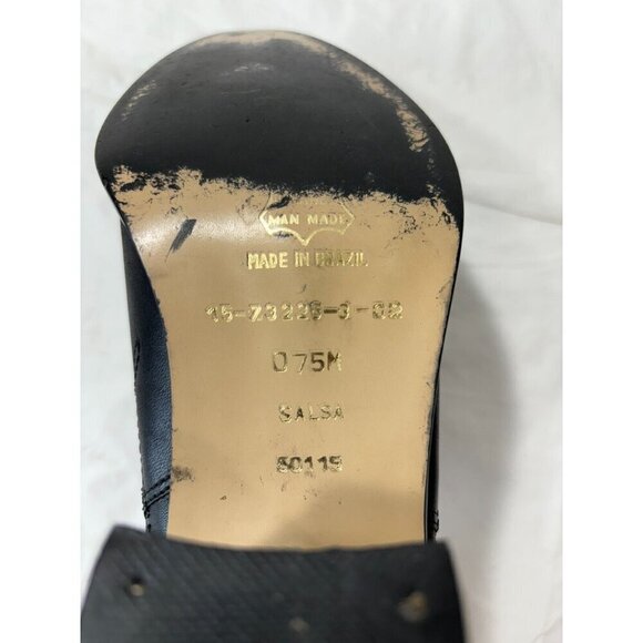 Flings Salsa Black Leather Ankle Booties Size 7.5 M - Picture 12 of 13